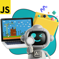 Язык программирования JavaScript + AI. Проектное обучение + геймификация + AI-помощники - КИБЕРшкола программирования для детей, компьютерные курсы для школьников, начинающих и подростков - KIBERone г. Обнинск